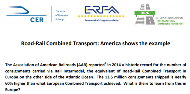 Joint statement on Rail intermodal